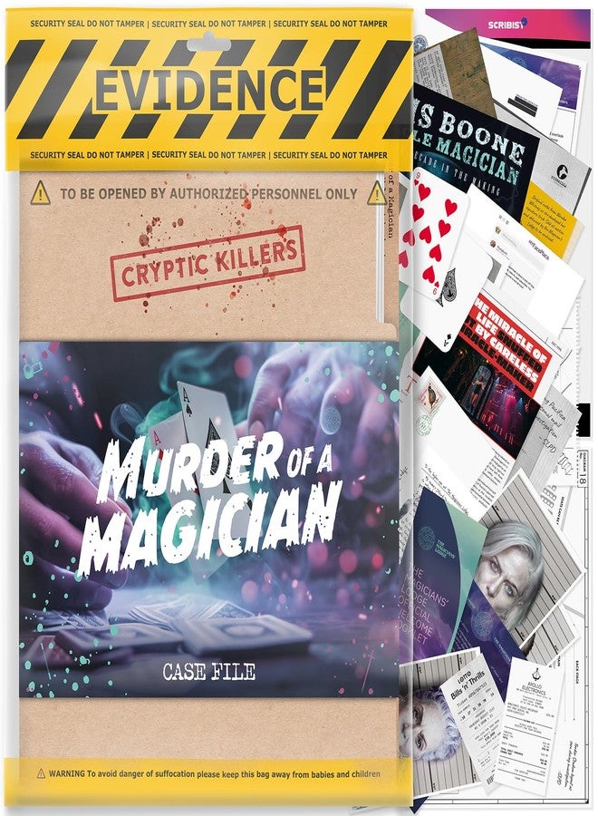 Cryptic Killers Unsolved murder mystery game - Cold Case Files Investigation Detective clues/evidence - Solve the crime - For individuals, date nights & party groups - Murder of a Magician - Image 1